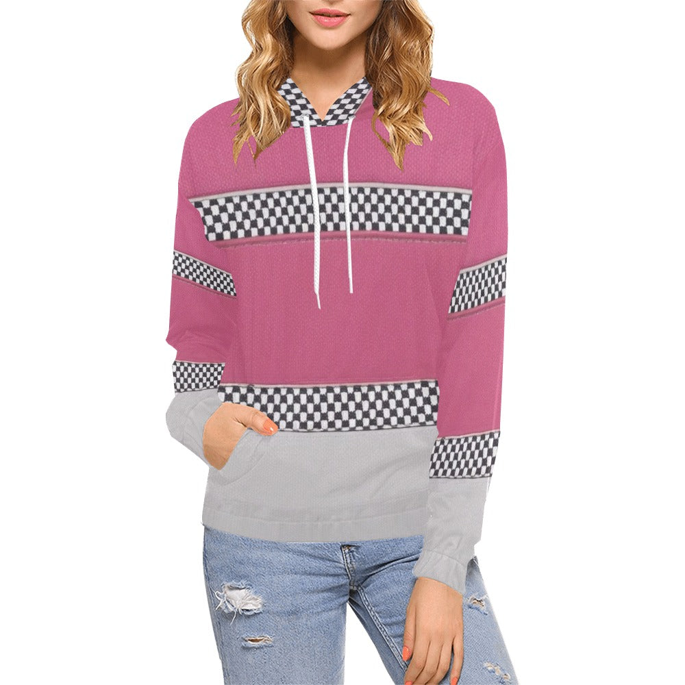 Rich and Rich women's pink gray black checker hoodie and sweatpants jogging suit