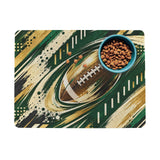 Gridiron Golden Green Football Vortex Pet Feeding Mat 40x30cm