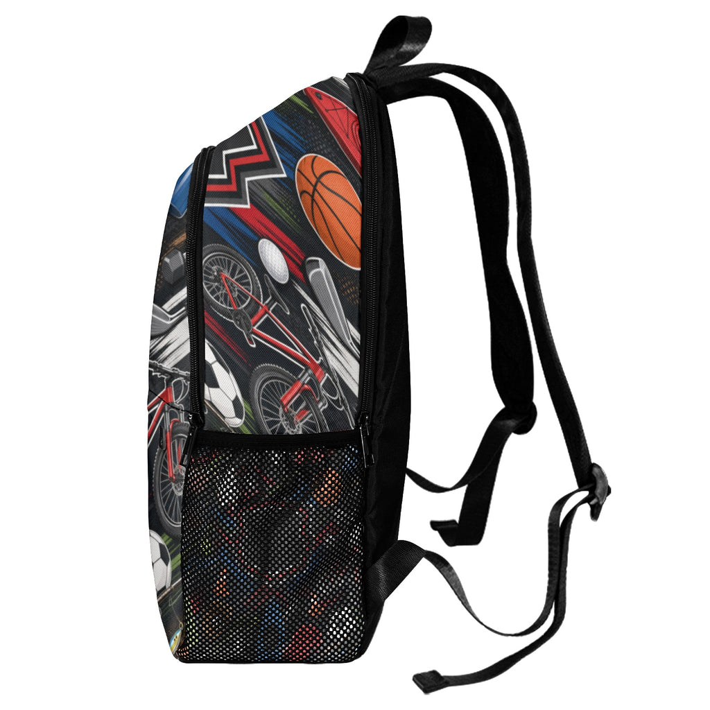 Unisex All Sports 1200D Nylon Fabric Backpack with Side Mesh Pockets | Durable School, Office & Travel Laptop Bag