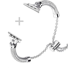 Load image into Gallery viewer, Bling Band Bracelet for Women | Compatible with Apple Watch Series 9/8/7/6/5/4/3/2/1 | Stainless Steel Dressy Metal Strap
