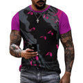 Rich and Rich Men's Multicolor Magenta Gray and Black Designer Cotton T-Shirt