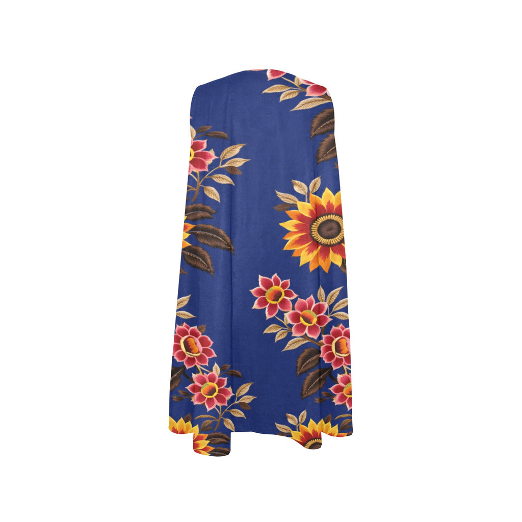 A Rich and Rich Sunflower Blue Sleeveless A-Line Pocket Dress