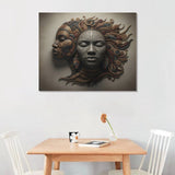 16 x 20 framed canvas print featuring earthy-toned faces with textured relief — additional view 9