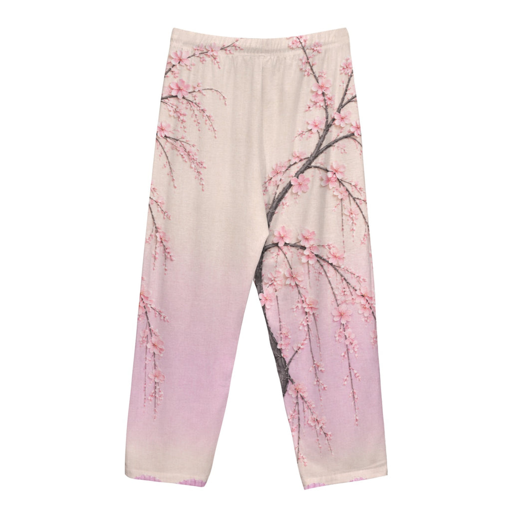 Japanese Cherry Blossom Pink Women's Drawstring Lounge Pants