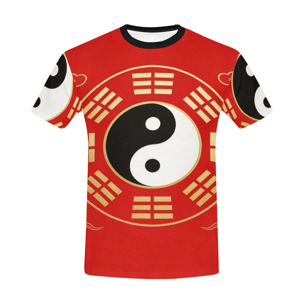 Rich and Rich Red Feng Shui Men's T-Shirt made of premium cotton with vibrant red color