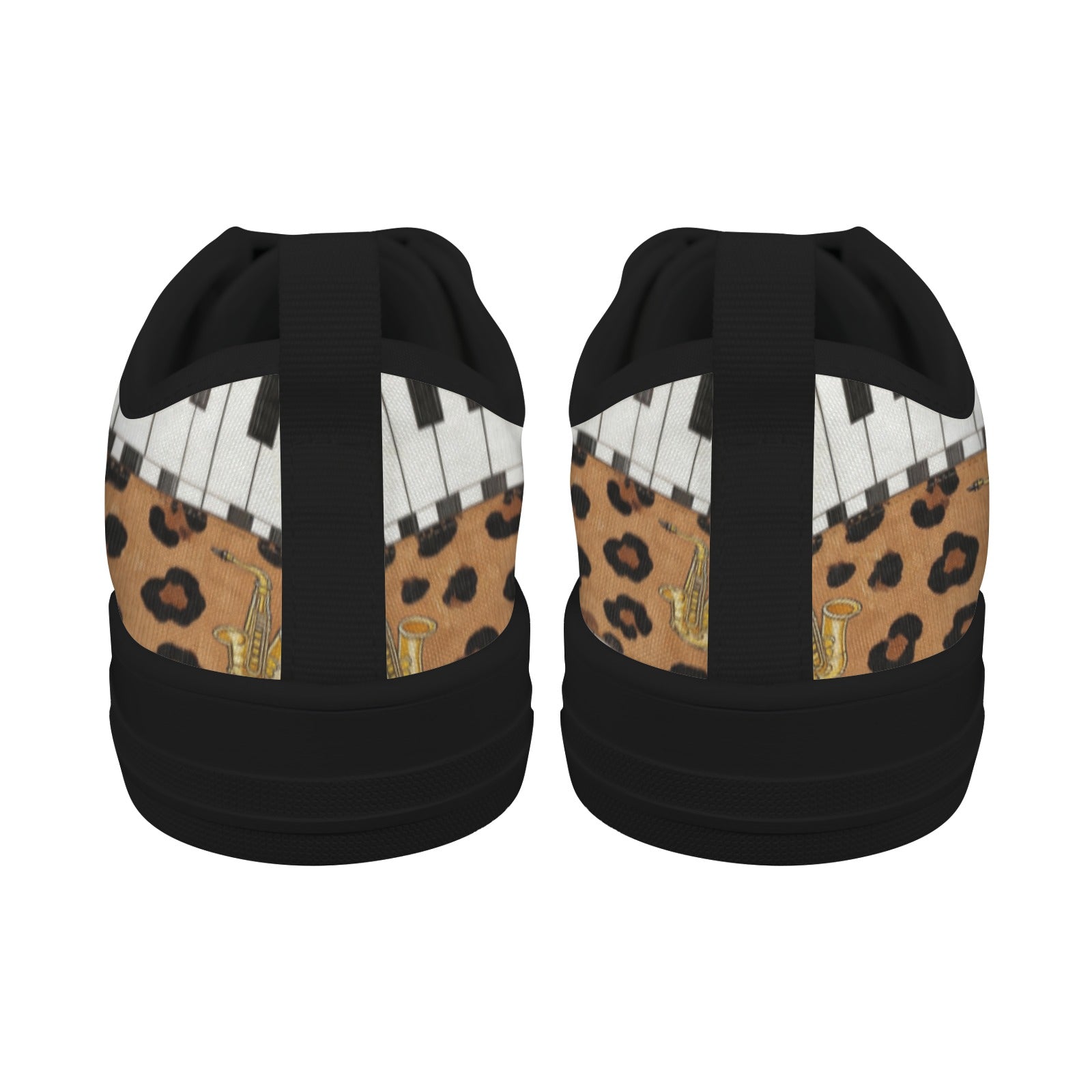 Rich and Rich Men's Brown Animal Piano Saxophone Canvas Low Top Sneaker