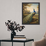 Peacock wooden framed painting 30x40cm with PVC front cover and canvas fabric lining — additional view 6