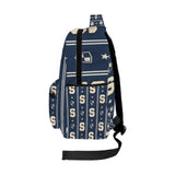a Varsity Prep Boys Blue Signage Large Capacity Backpack