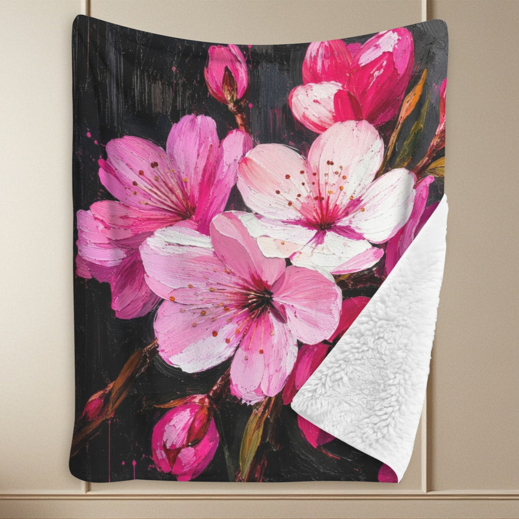 Rich and Rich Japanese Cherry Blossom Sherpa Fleece Blanket 90 x 108 - Rich and Rich Homeopportunities