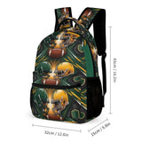 Green football‑themed backpack with matching insulated lunch bag and pencil case, sport graphic — additional view 6