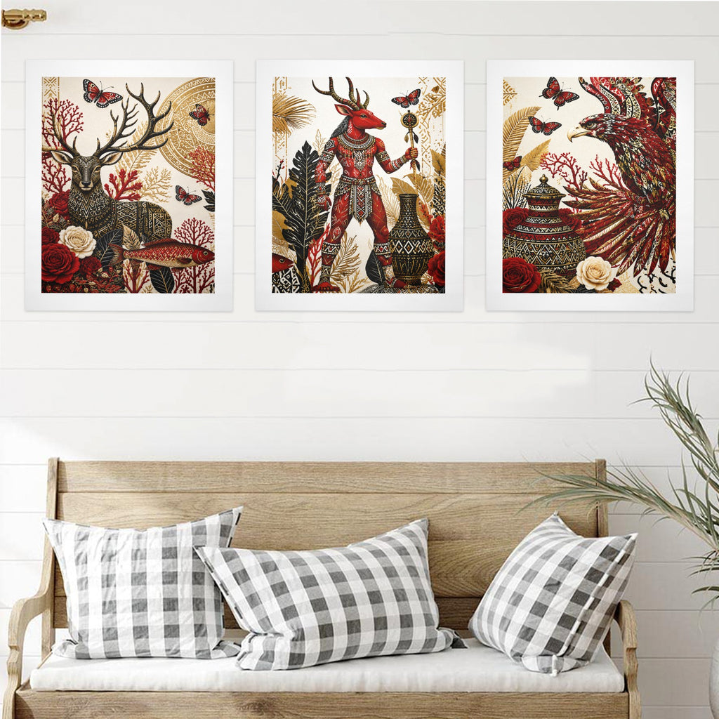 Rich and Rich Tribal 3 Part Elegance Art Prints 16"x20" (Set of 3) - Rich and Rich Homeopportunities