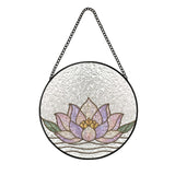 Rich and Rich WanderGlow Thai Sacred Lotus Stained Glass Suncatcher 11.8inch