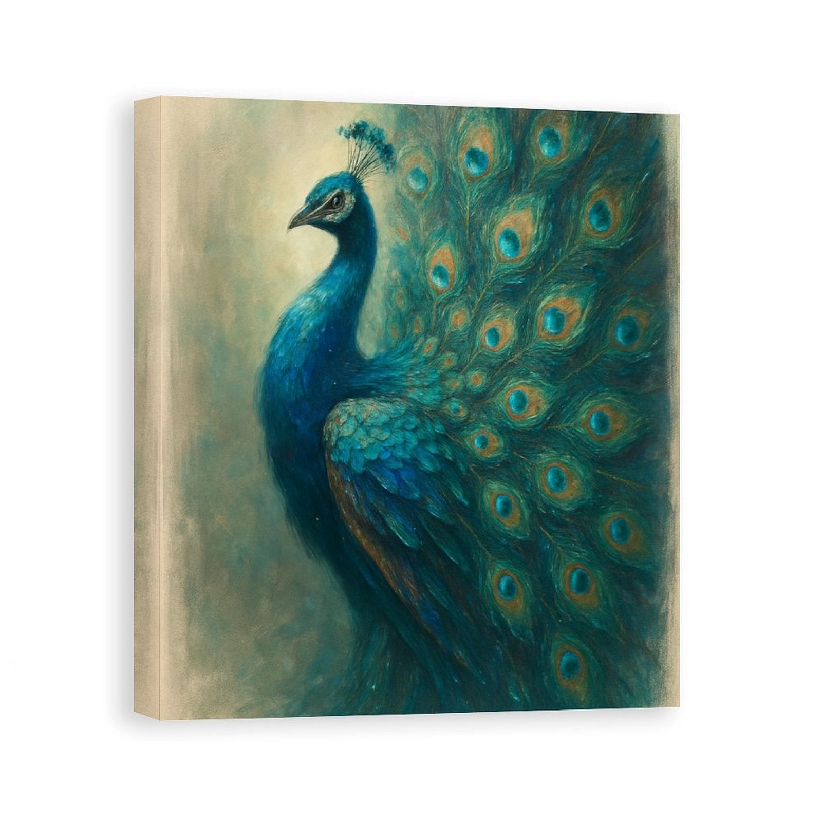 Vertical decorative canvas painting with vivid colors, hand-framed 20×24 inches