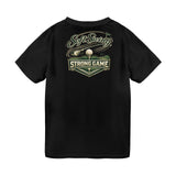 Black men’s short‑sleeve mesh golf T‑shirt with all‑over print and elastic neckband — additional view 9