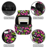 a Streetwear Bold Girls Black Abstract Large Capacity Backpack