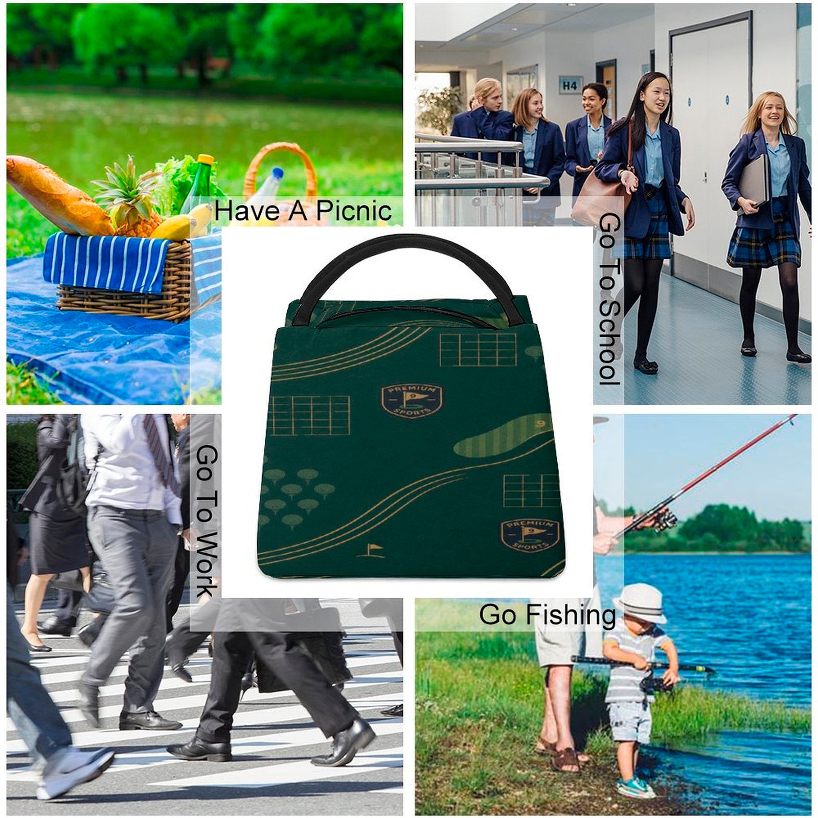 Rich and Rich Men's Sport Utility Green Golfing Lunch Bag - Rich and Rich Homeopportunities