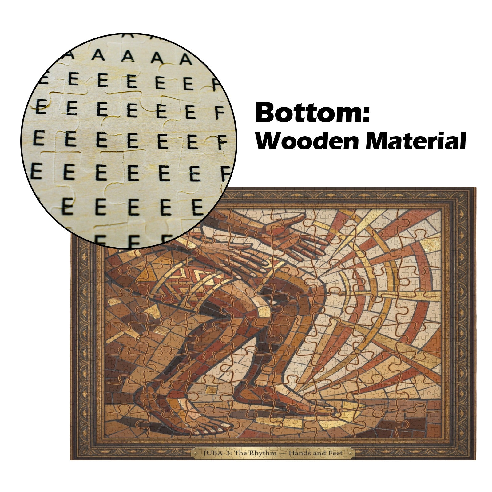 Rich and Rich The Rhythm — Hands & Feet 1000-Piece Wooden Jigsaw Puzzle | Horizontal Music & Dance Mosaic Puzzle