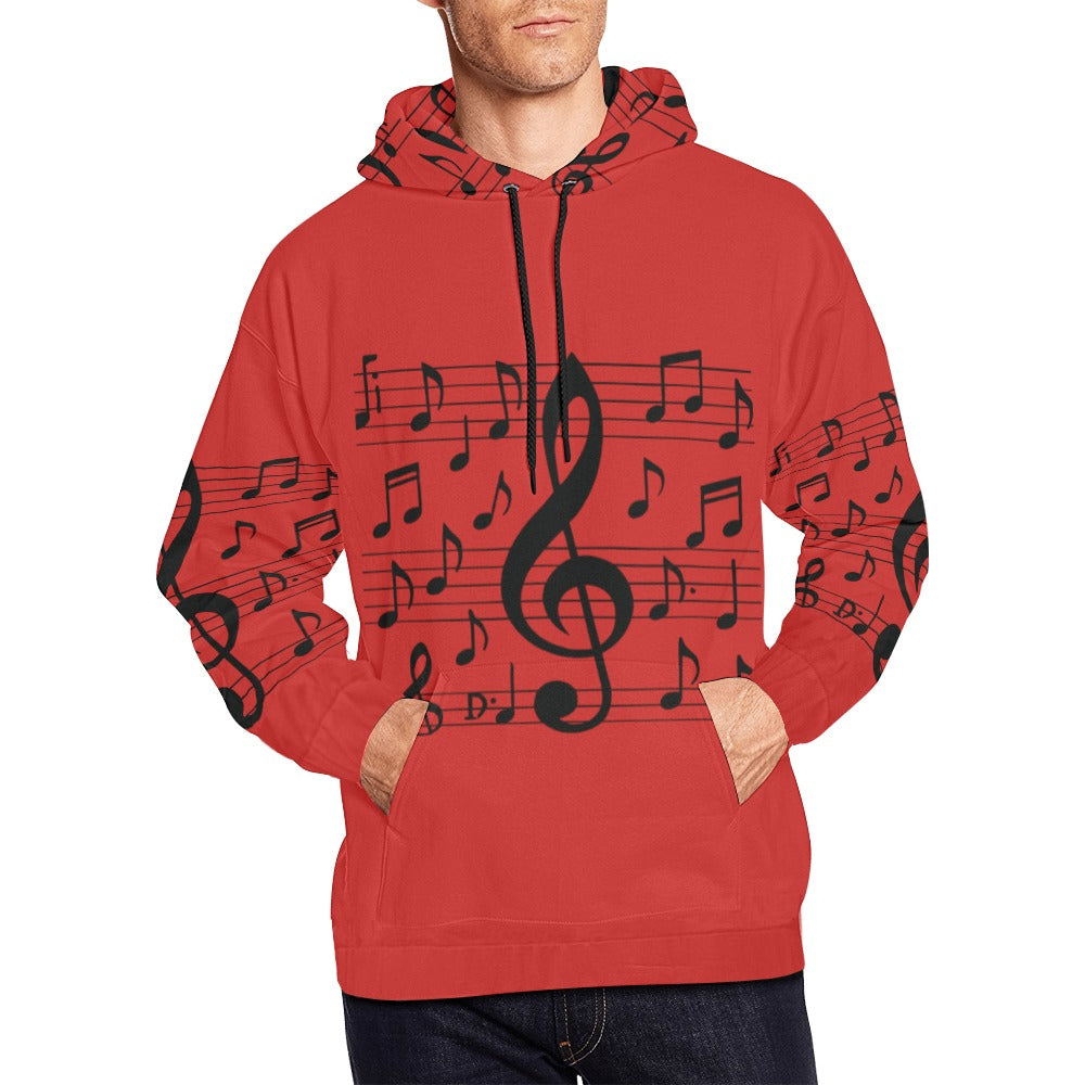 Rich and Rich Men's Musical Notes Hoodie in black with white musical note design