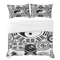 Rich and Rich White and Black Feng Shui 3-Piece Bedding Set on bed