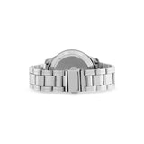 Men's stainless steel analog watch with San Francisco bridge design and metal band — side view