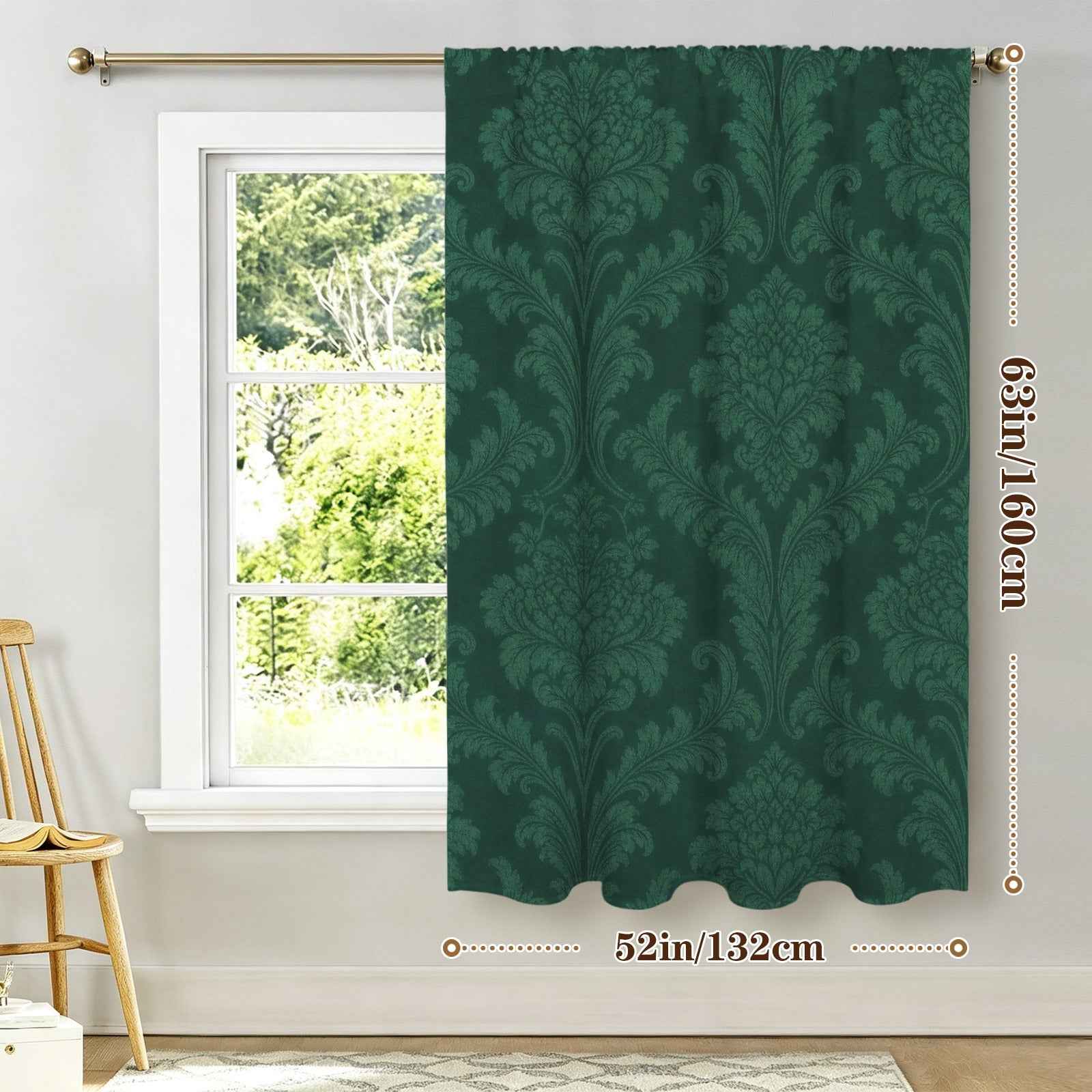 Rich and Rich Sovereign’s Kaleidoscope Green Velvet Window Curtain 28"(W) x 40"(H) - Rich and Rich Homeopportunities