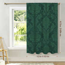 Load image into Gallery viewer, Rich and Rich Sovereign’s Kaleidoscope Green Velvet Window Curtain 28"(W) x 40"(H)
