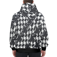 Load image into Gallery viewer, R&amp;RH Black and White Checker Mens Hoodie Men&#39;s Long Sleeve Hoodie (Model H55)
