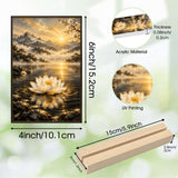 Rich and Rich White Lotus Photo Frame Acrylic Photo  4"x6" with 15cm Stand
