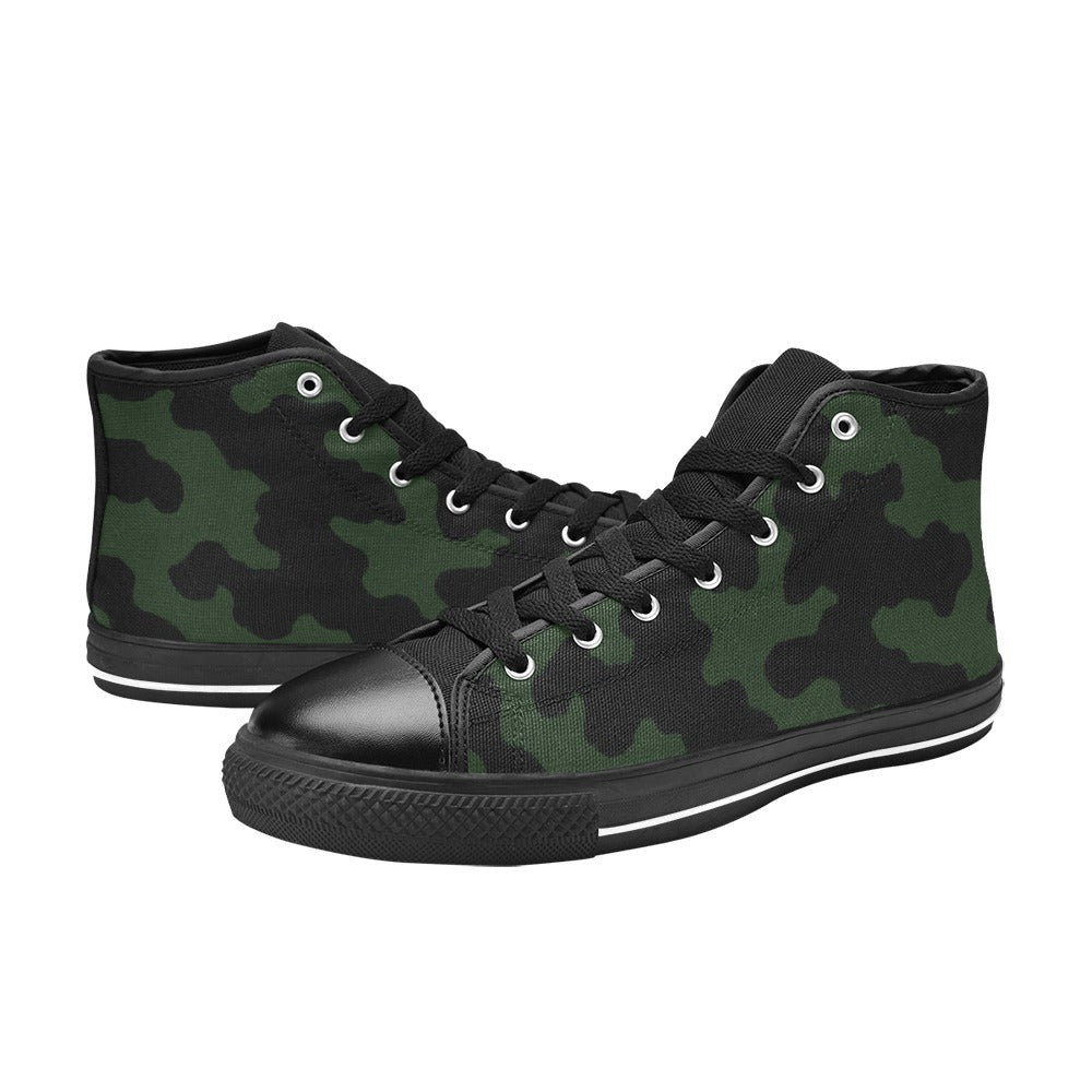 Rich and Rich Men's Classic Green Camouflage Hightop Canvas Sneaker
