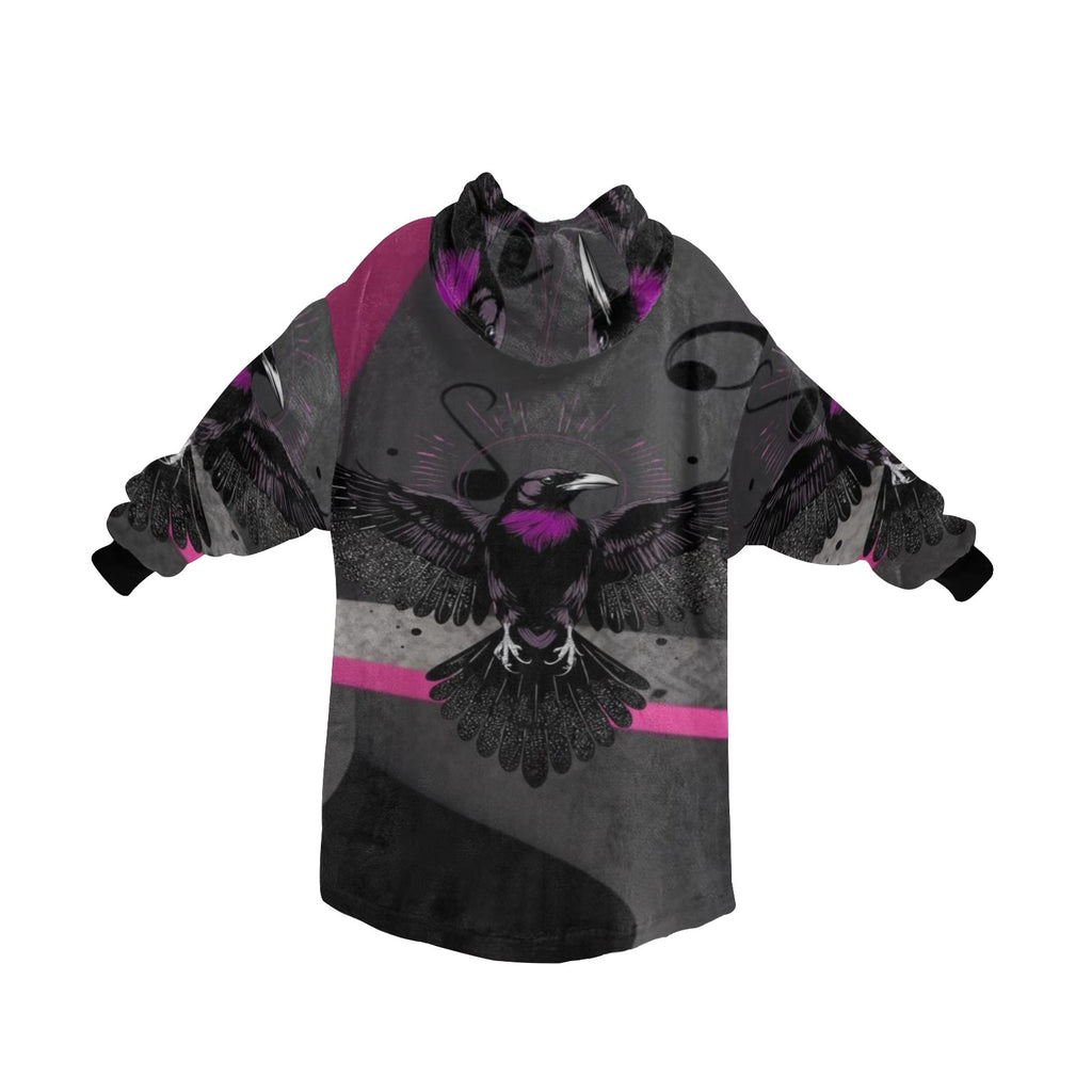 Utopiamania Magenta Men's Blanket Hoodie Robe made of soft polyester fleece