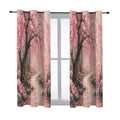 Japanese Cherry Blossom Blackout Fabric Grommet Curtain 43 x 63 inch (Set of 2)