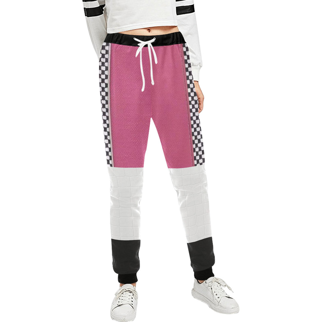 Rich and Rich women's pink gray black checker hoodie and sweatpants jogging suit