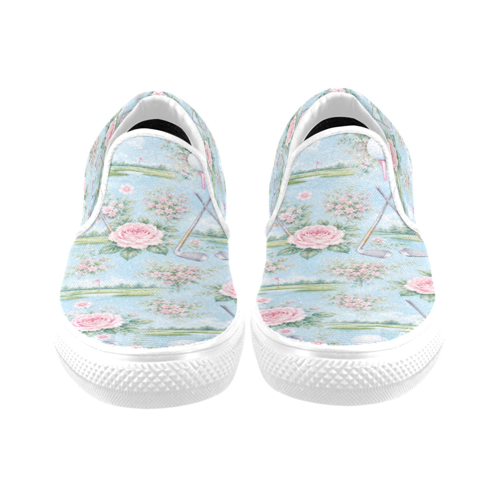 Rich and Rich Women’s Blue Golf Canvas Slip-On Casual Shoes | Stylish Comfortable Golf-Inspired Sneakers