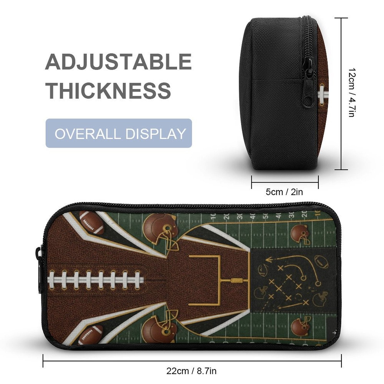 Green football‑themed backpack with matching insulated lunch bag and pencil case, sport graphic — additional view 11