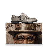 Beige men's monk strap dress shoes in leather and suede with double buckle and rubber sole — additional view 12