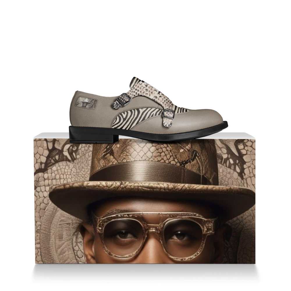 Rich and Rich ClassySophisticate men's beige leather and suede monk strap dress shoe