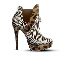 Load image into Gallery viewer, Rich and Rich ClassyThelma Brown and Biege Animal Print Women's Tassels Leather Platform Pump - Rich and Rich Homeopportunities
