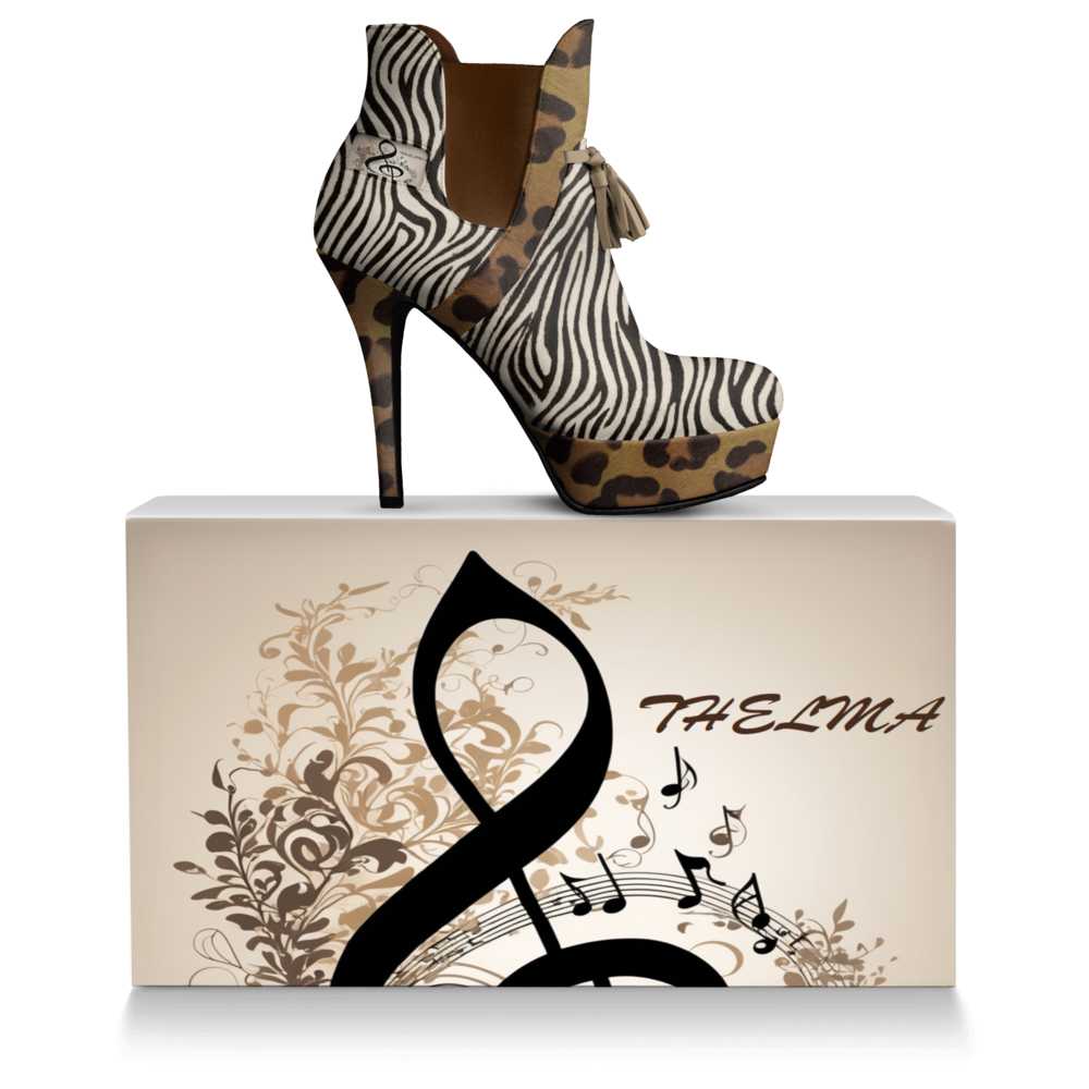 Rich and Rich ClassyThelma Brown and Biege Animal Print Women's Tassels Leather Platform Pump
