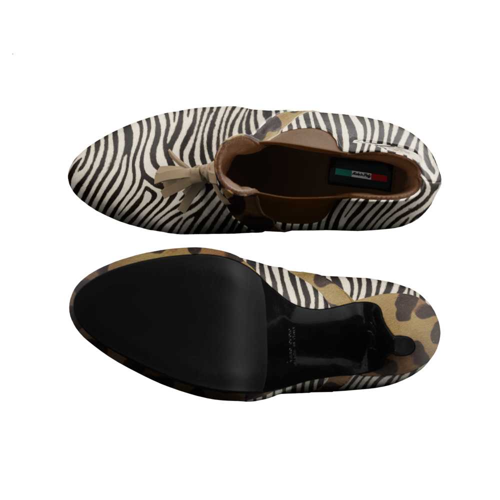 Rich and Rich ClassyThelma Brown and Biege Animal Print Women's Tassels Leather Platform Pump