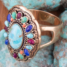 Load image into Gallery viewer, Concho Colorful Golden Statement Ring
