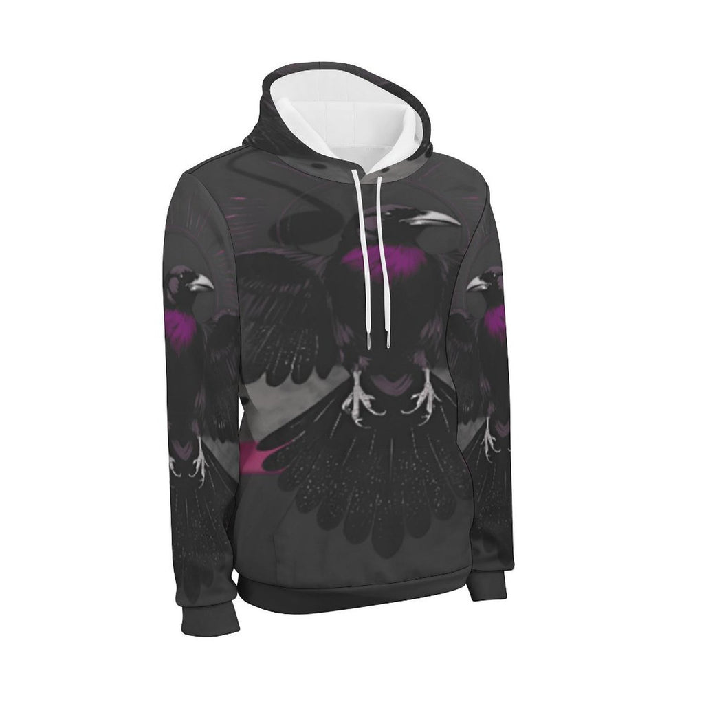 Men's all-over print sweater suit tracksuit with cropped hoodie and drawstring hood