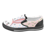 Pink girls' slip-on canvas shoes with bunny print, cushioned footbed and rubber outsole — additional view 9