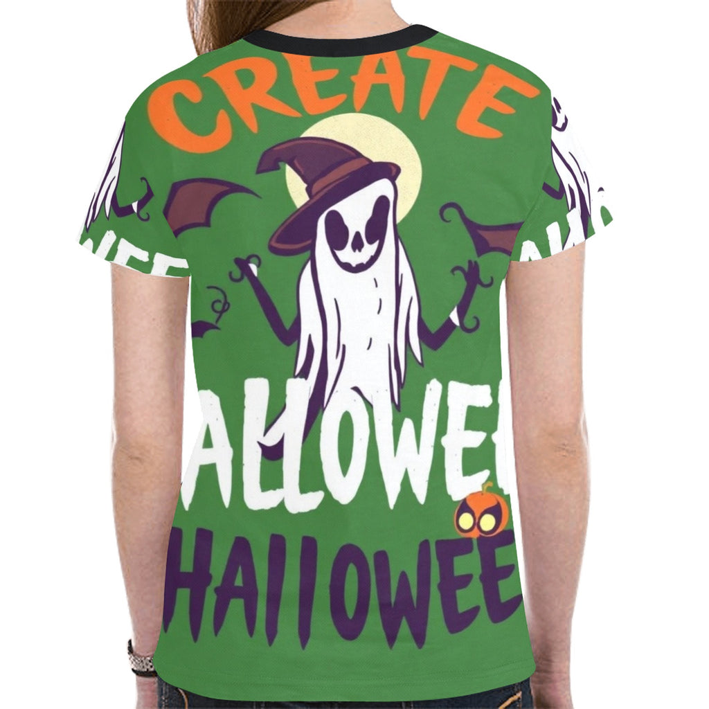 Rich and Rich Halloween Witches Green Women's T-shirt for Women