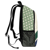a Preppy Varsity Stripes Girls Beige Polka Dot Backpack