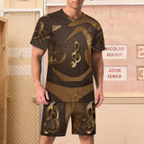V-neck sports jersey and matching shorts in breathable polyester mesh for soccer and training — alternate view