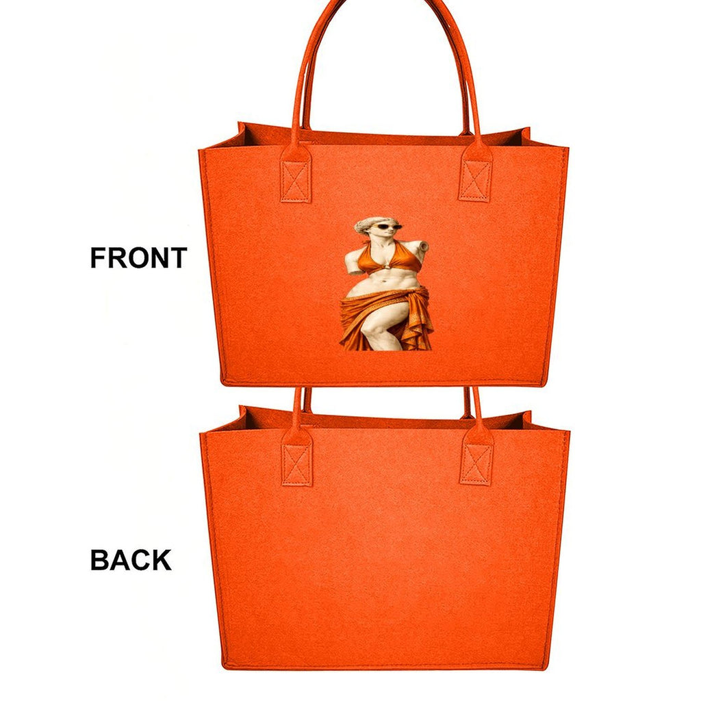 Rich and Rich Modern Goddess Fruit Orange Felt Tote Bag | Reusable Everyday Shopping & Travel Tote | Made in USA - Rich and Rich Homeopportunities