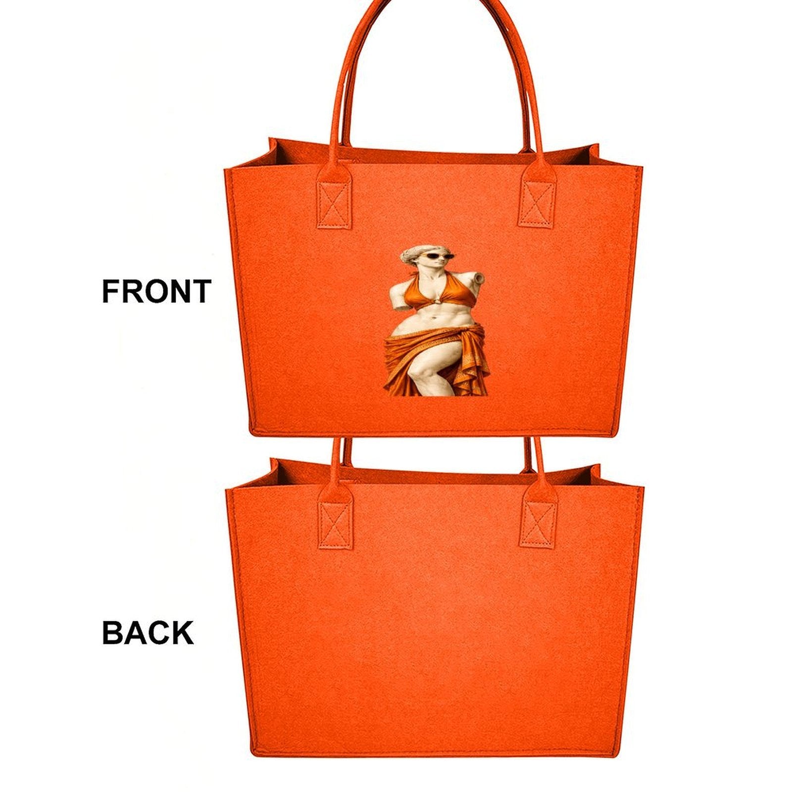 Rich and Rich Modern Goddess Fruit Orange Felt Tote Bag | Reusable Everyday Shopping & Travel Tote | Made in USA - Rich and Rich Homeopportunities