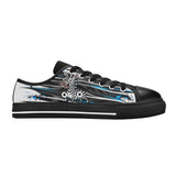 Critter Kicks Zebra Zest Boys Black Canvas Sneakers