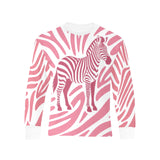 Critter Kicks Zebra Zest Girls Pink and White Long Sleeve T-Shirt
