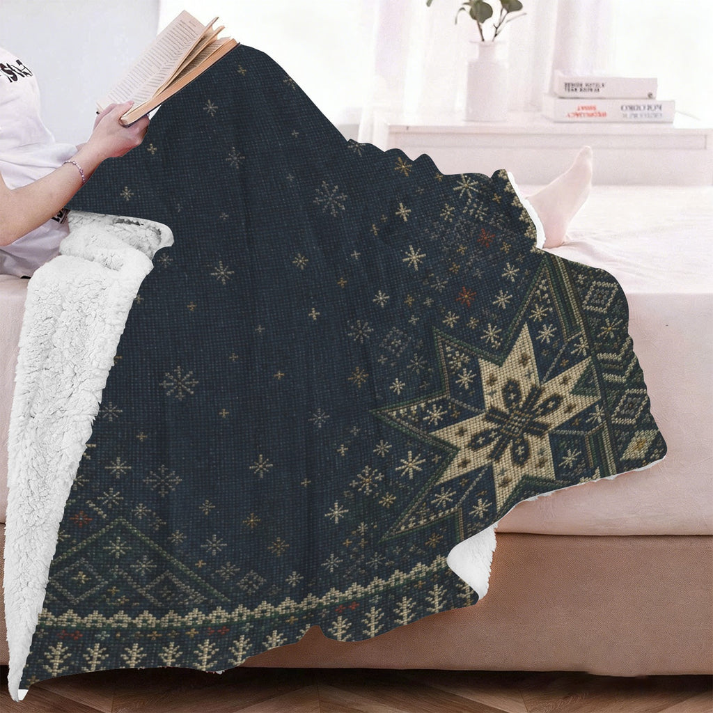 Rich and Rich Nordic Snowflake Sherpa Fleece Throw 60 x 80 - Rich and Rich Homeopportunities